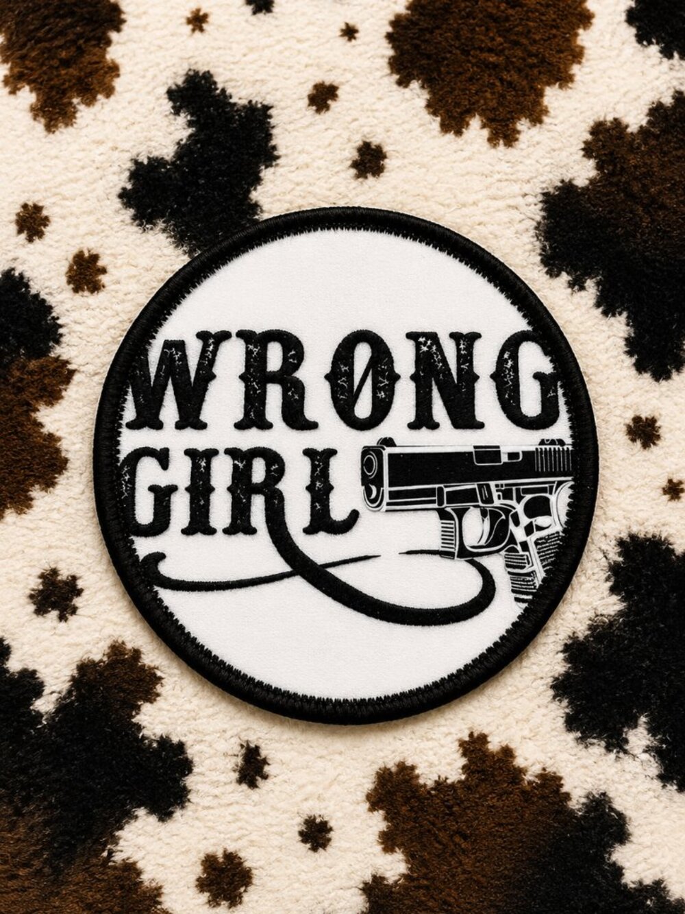 Wrong Girl Western Sublimation DYI Fabric Hat Patch Glue Iron On Sew Hat Patch